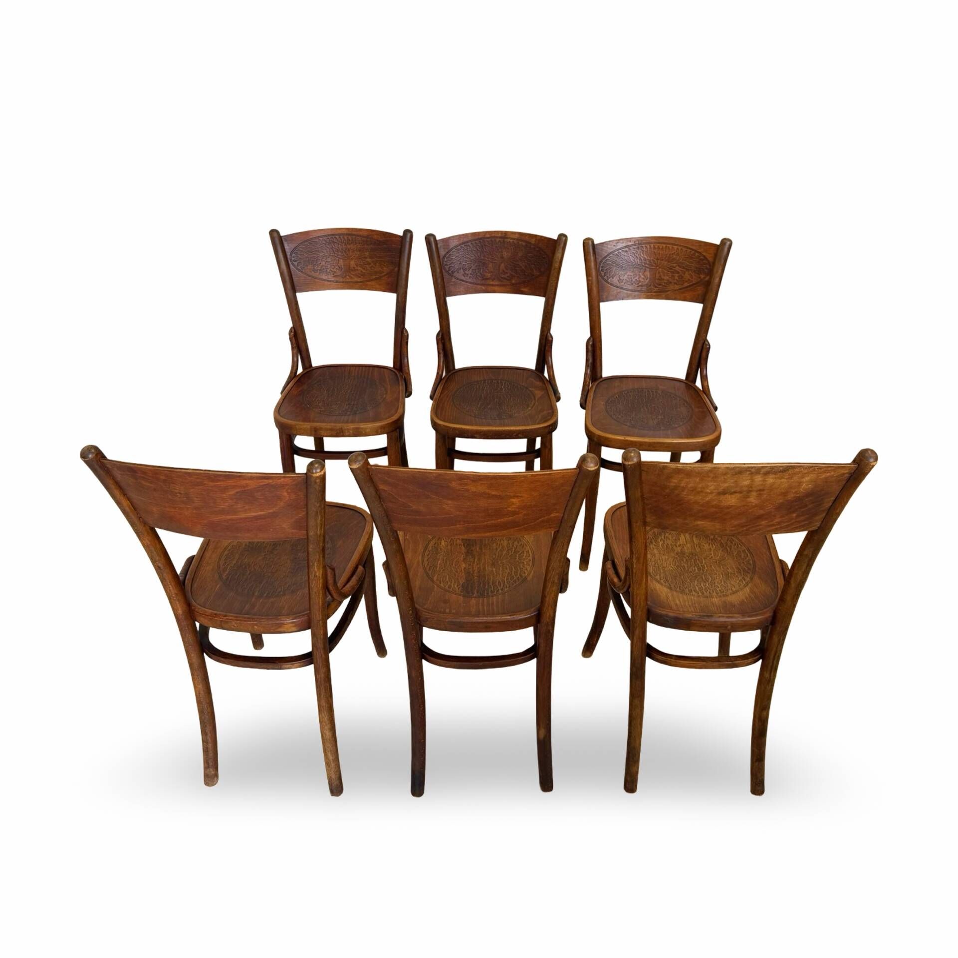 Set of six Authentic antique bentwood chairs, Antonio Volpe