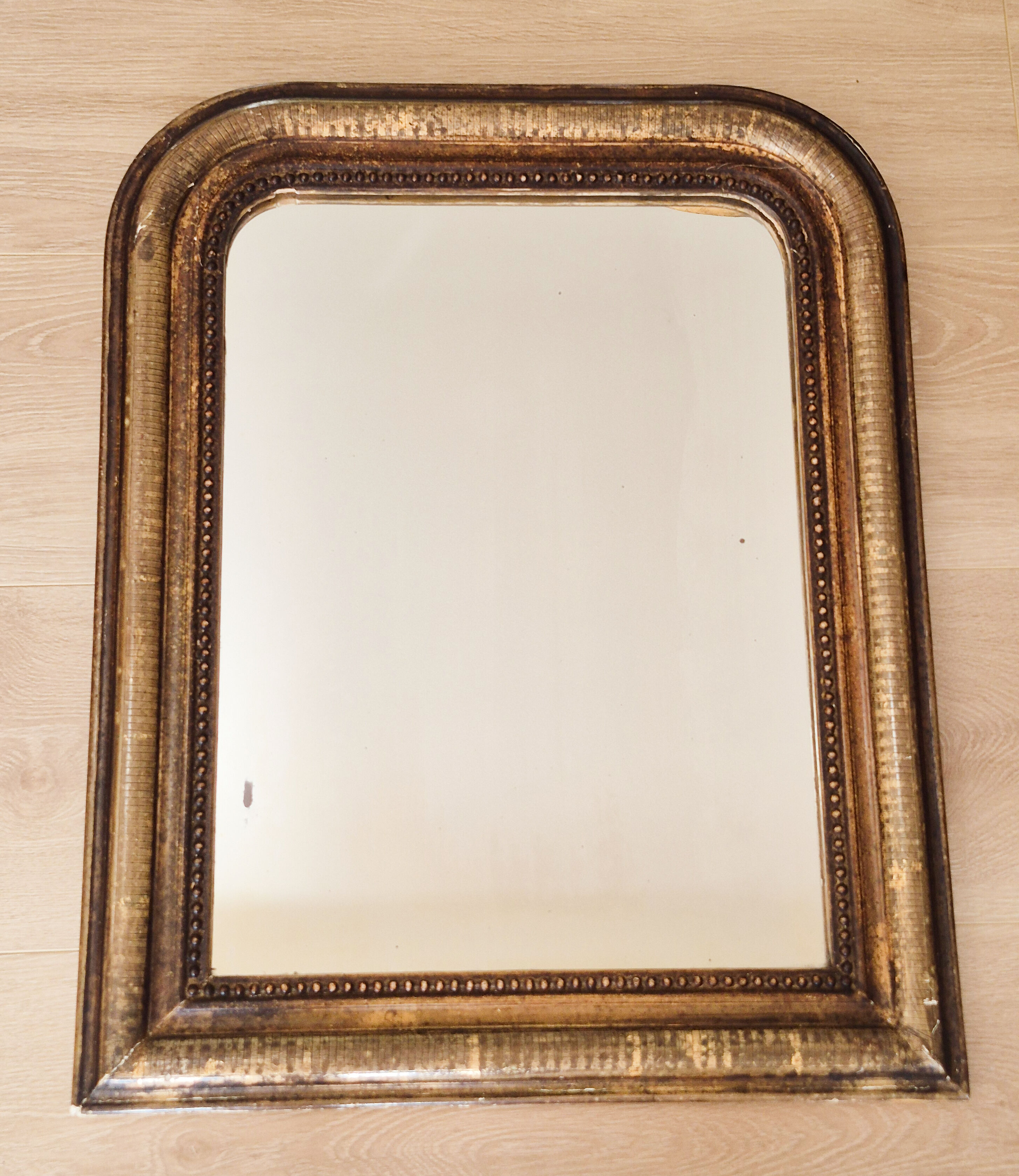 Antique Louis Philippe mirror, black and gold, 62 x 49 cm