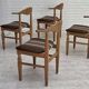 1960s, Danish design by Henning Kjærnulf, et of 4 chairs, wool, oak wood.