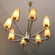 Italian brass and art glass chandelier, 1970s