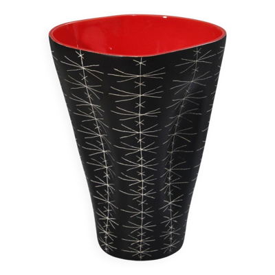 Jean de Lespinasse grand vase n° 308 décor scarifié Nice 1950s
