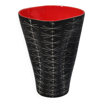 Jean de Lespinasse grand vase n° 308 décor scarifié Nice 1950s