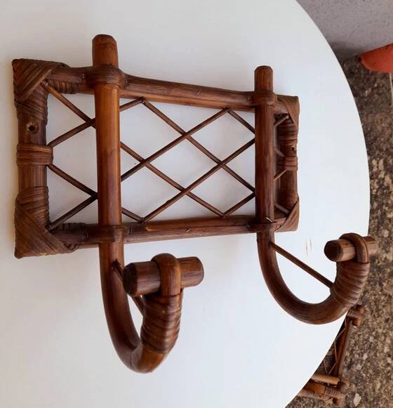 1960s rattan coat rack