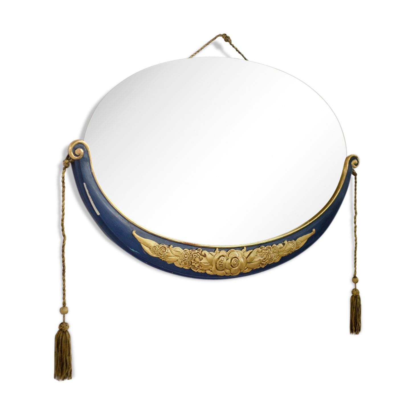 Art deco carved wooden mirror