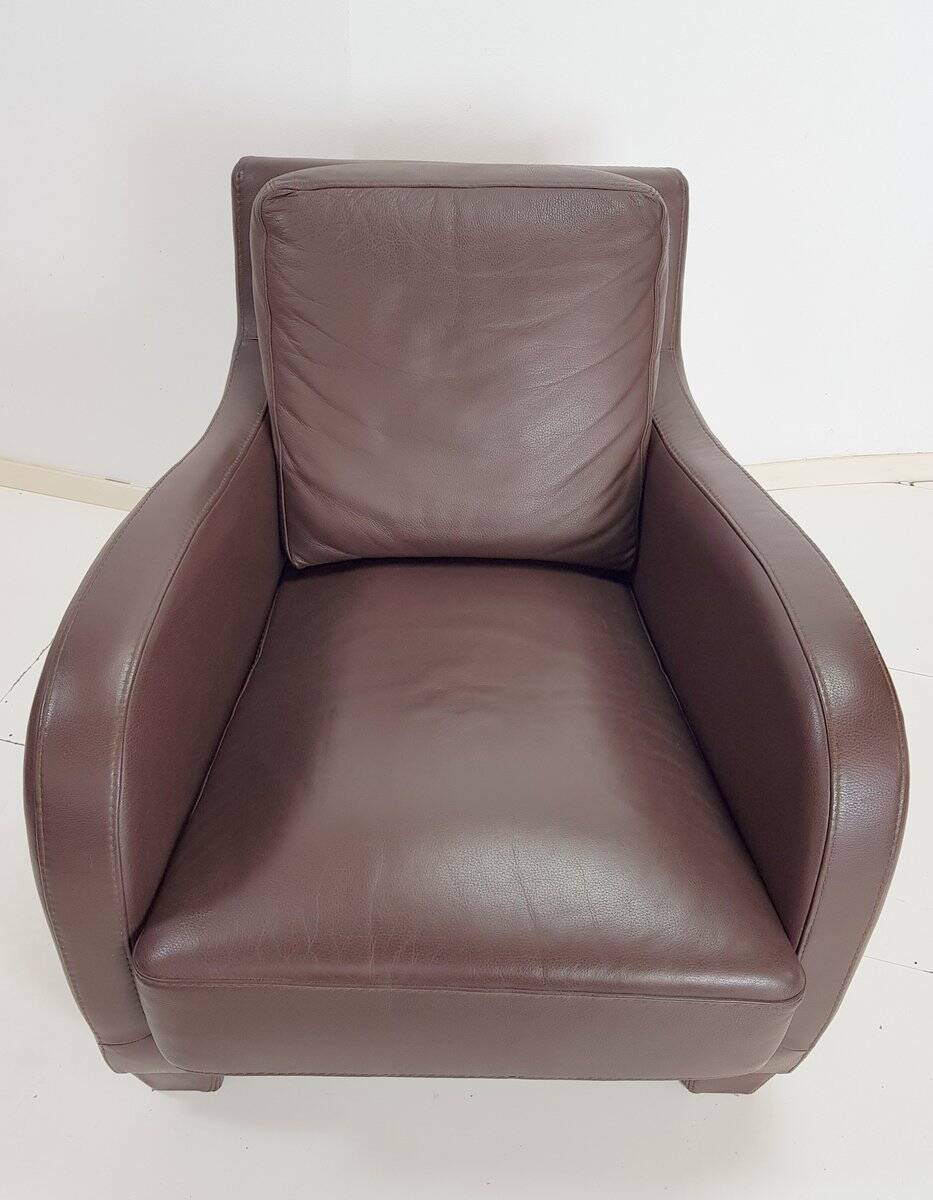 Modern Brown Leather Armchair from Musa Design, Italy, 1990s