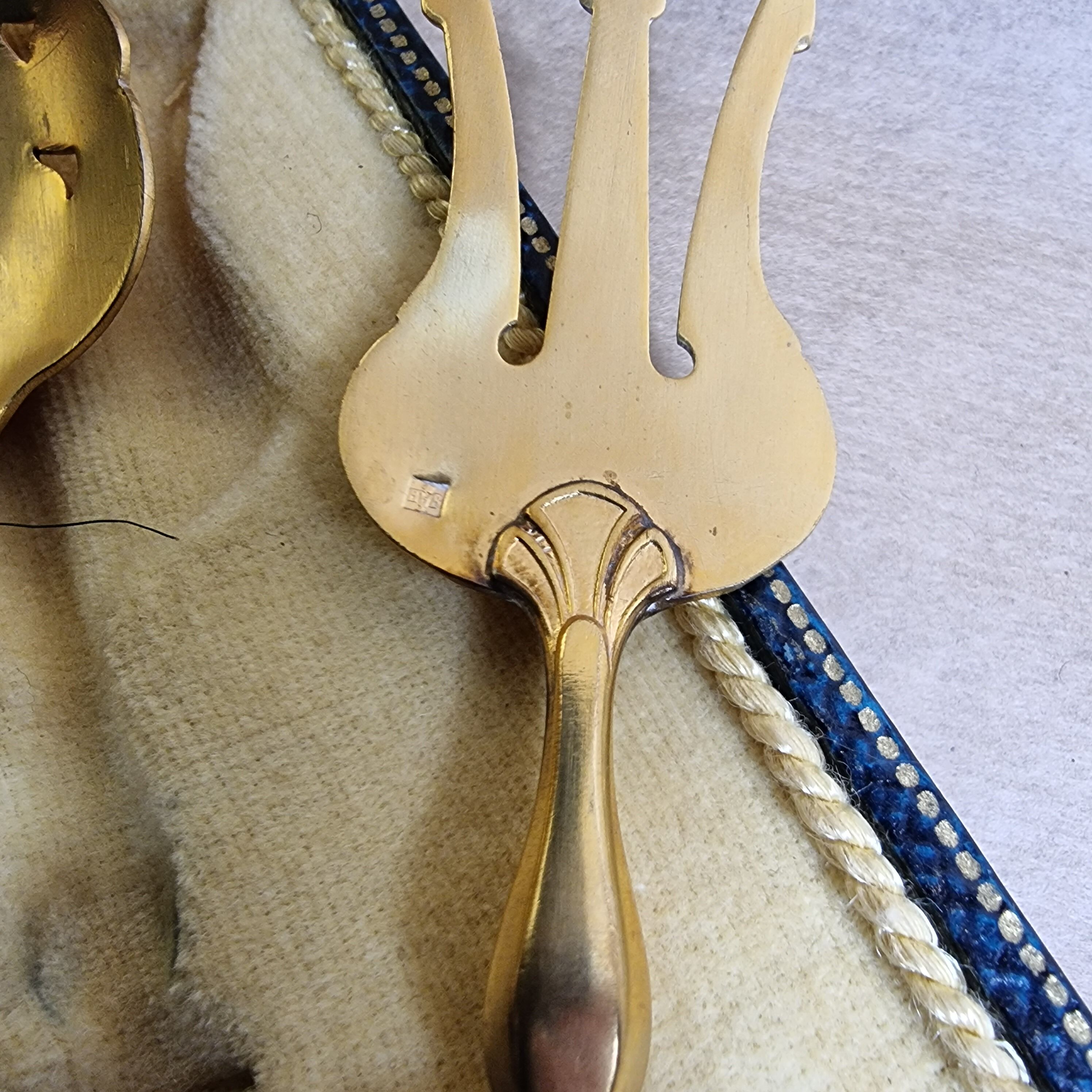 Set of cutlery with silver vermeil