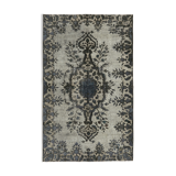 Handmade Distressed Anatolian 1980s 166 cm x 261 cm Grey Rug