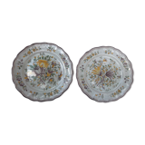 Pair of plates in Angoulême earthenware dated and signed nineteenth century