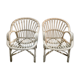 Pair of vintage rattan chairs