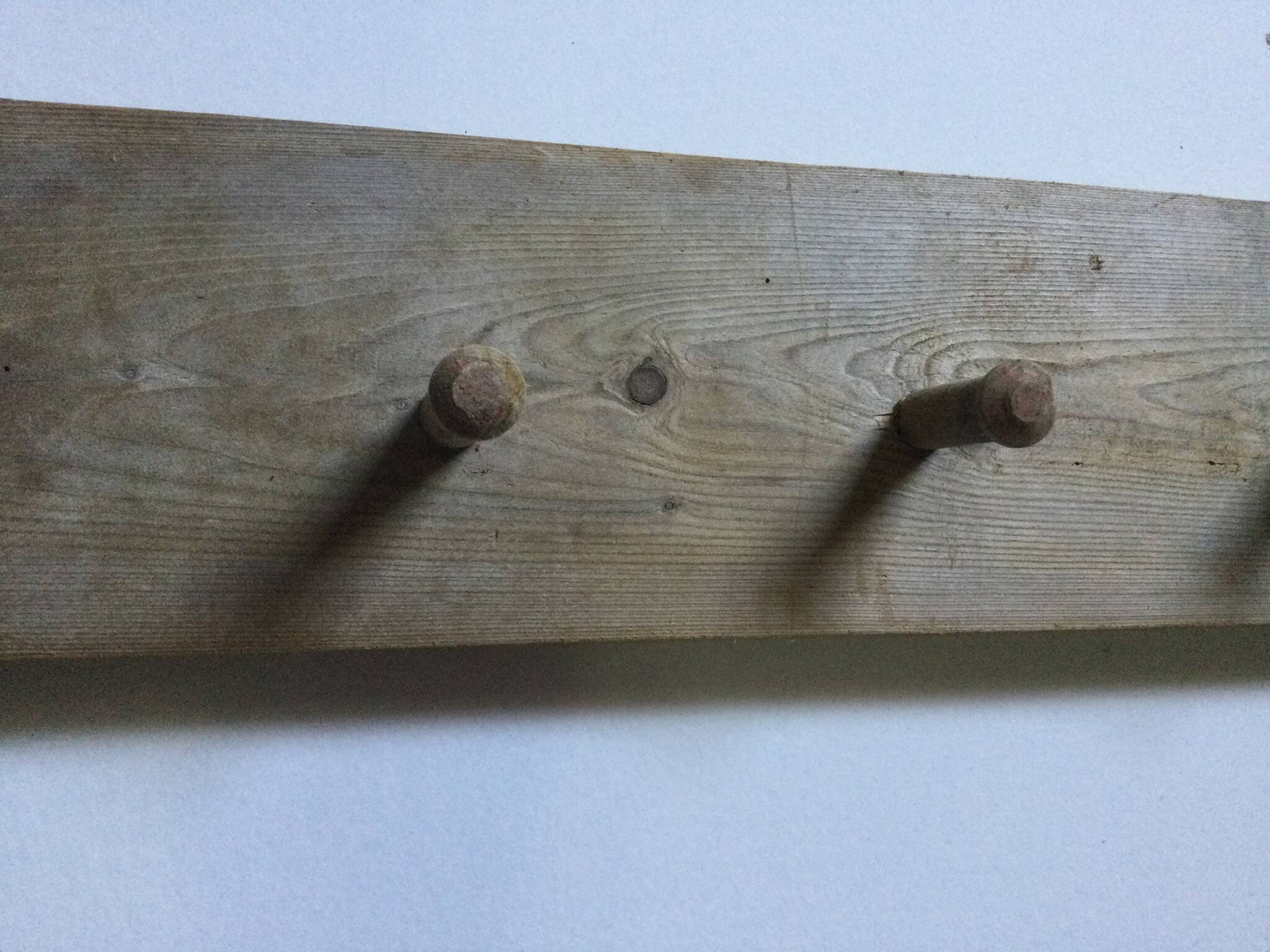 Porte manteau ancien en bois 8 patères