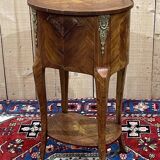 3-drawer side table in rosewood and oak, 1970s Louis XV style work