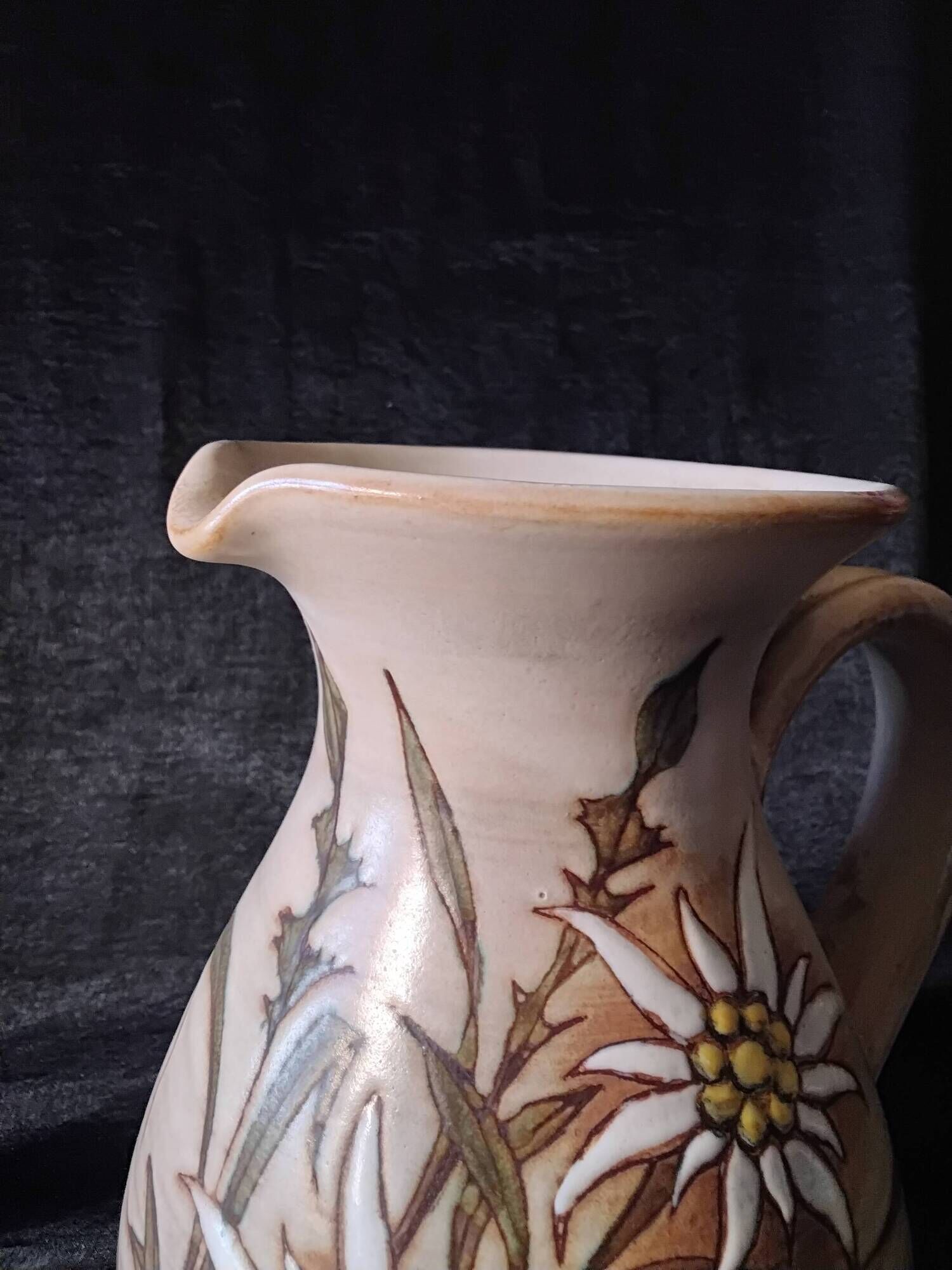 Jug signed in ceramic by Fonck and Matéo made in Valauris.