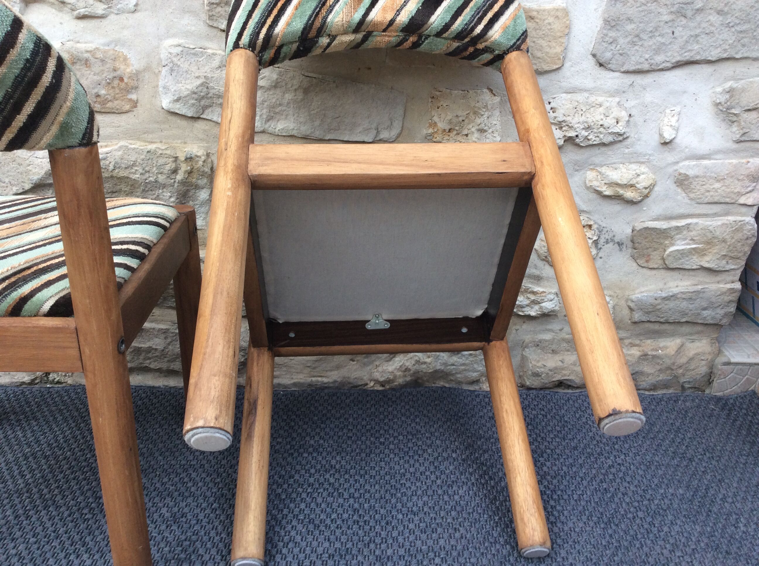 Paire chaises bois et tissu