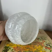 Old Art Deco white speckled glass globe Clichy