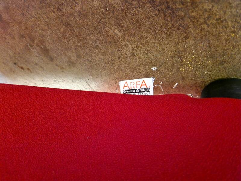 Arfa editor - Set of 4 red wool armchairs - 1980