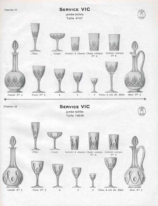 Saint-louis set of 10 white wine glasses in cut crystal vic 1930 13cm