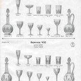 Saint-louis set of 10 white wine glasses in cut crystal vic 1930 13cm