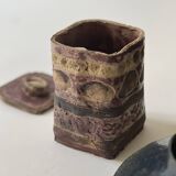 Vintage ceramic closed pocket emptier signed KS