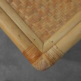 Italian 1970s bamboo and wicker chest of drawers or nightstand