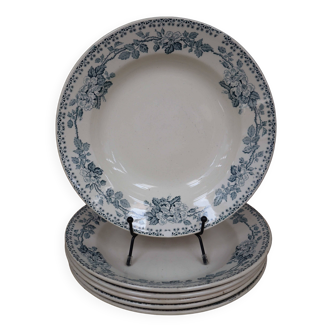 6 assiettes creuses en Terre de Fer, Guadeloupe, St Amand et Hamage Nord