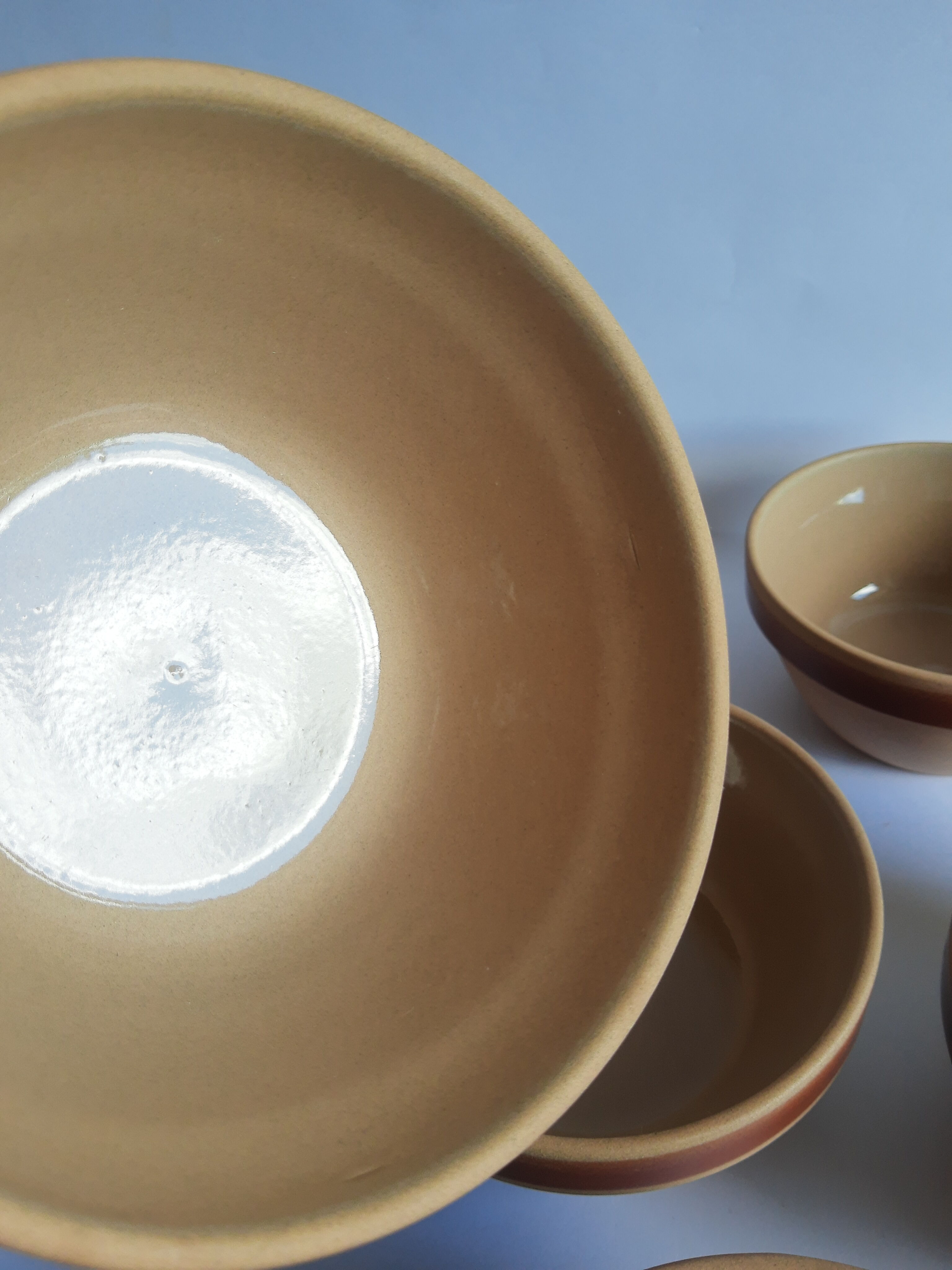 Set of 6 vintage Gien France stoneware bowls