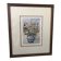 Original watercolor painting monfranc bouquet of flowers + gilded wood frame #a222