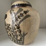 Enameled brass lidded pot