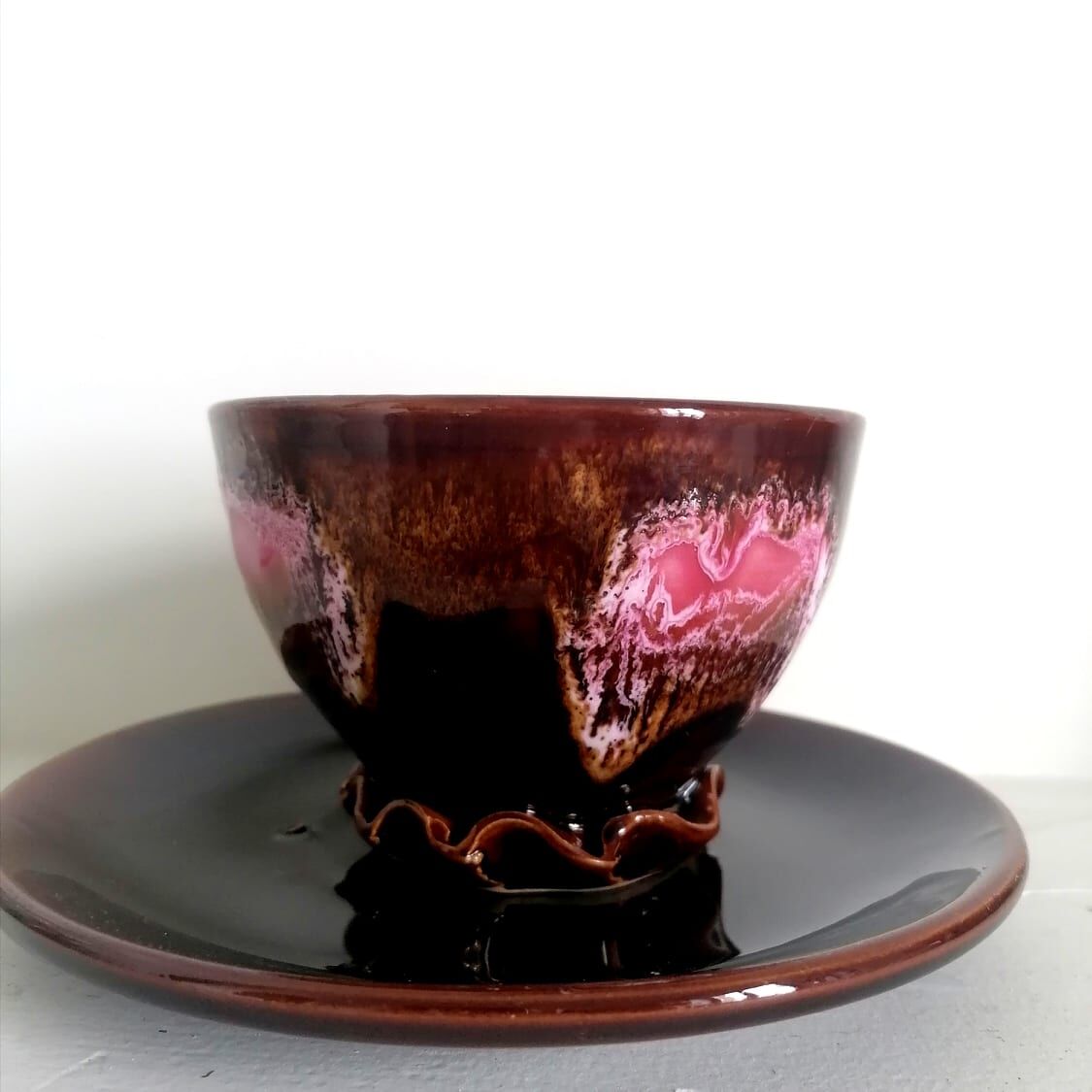 Ceramic lunch cup Vallauris 1960