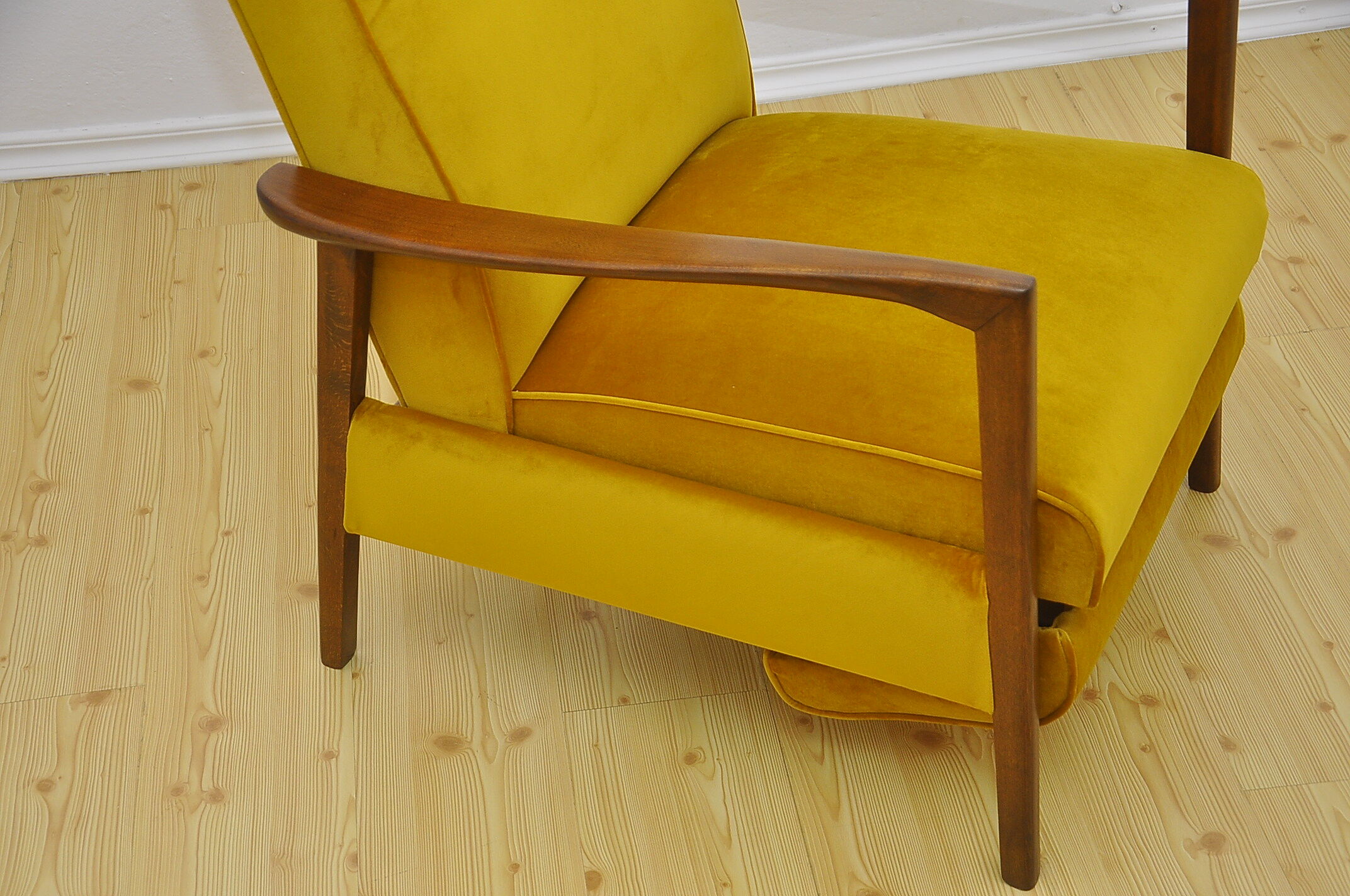 Mid-century armchair with folding footrest, 1960s