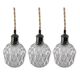 Set of three vintage electric chiseled glass walking lamps