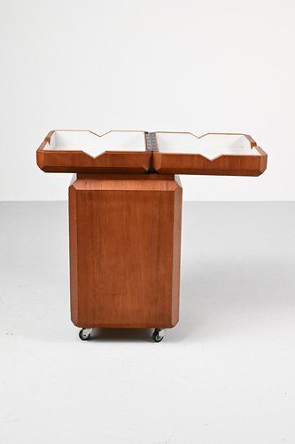 Teak Fliptop Bar Cart
