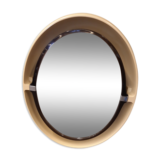 Miroir ovale rétroéclairé Allibert, années 70 - 70x56cm