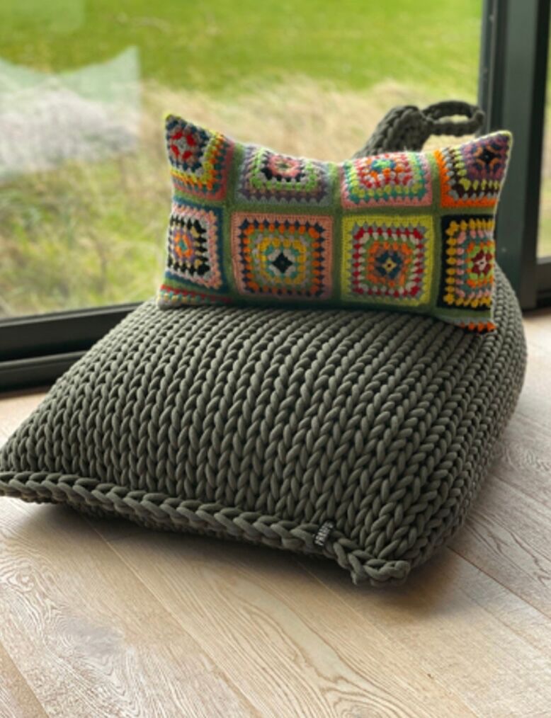 Vintage crochet cushion