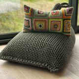 Vintage crochet cushion
