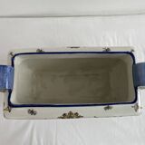 Planter, cache pot, Gien earthenware, rich decoration, Italian Renaissance, winged angel, antique decoration