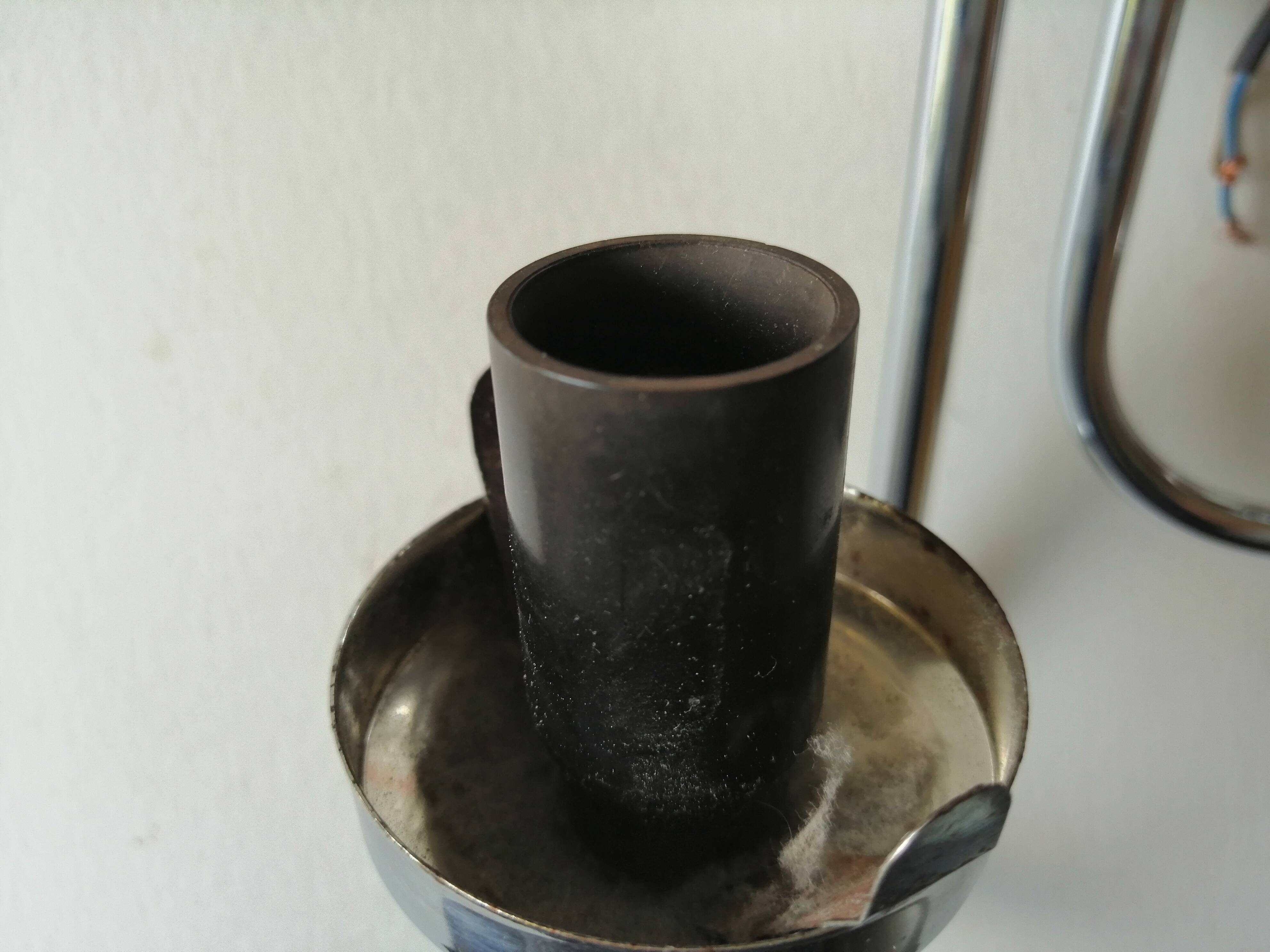 Double chrome and opaline 70 's slim design wall light