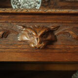 Neo-Renaissance oak cash desk and step