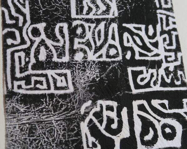 Sérigraphie originale abstraite en noir et blanc signée