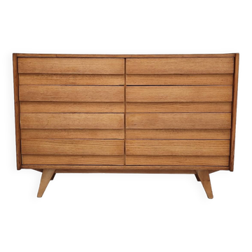 U-453 dub chest of drawers by Jiri Jiroutek for Interier Praha 1960