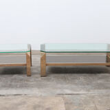 Ensemble de tables basses 23 carats plaqué or par Belgo Chrome 1960