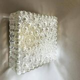 Large glass square flush mount ceiling or wall lamp