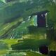 Vintage Modernists Landscape Oil on Canvas signed by F.H. 1950s