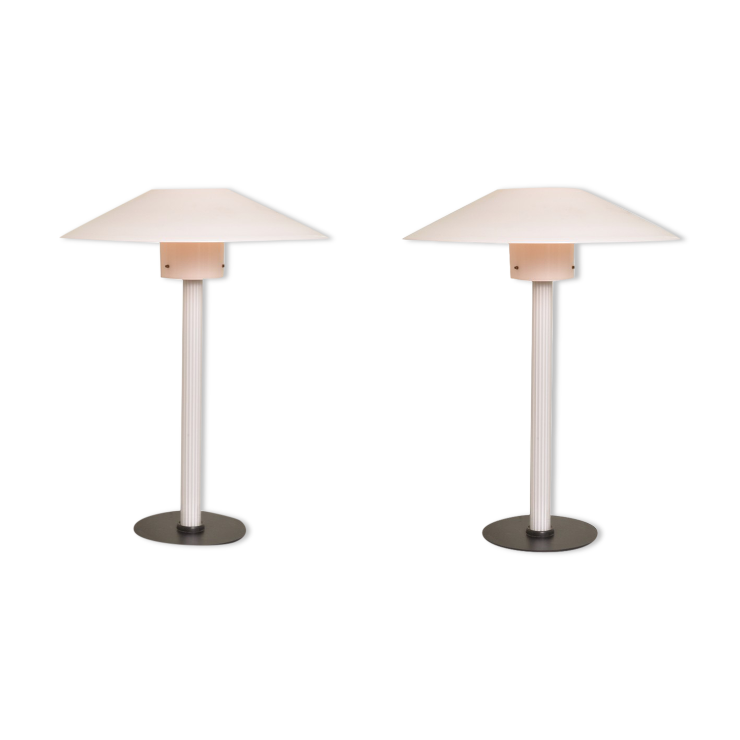 Cini Boeri, 2 Pink glass "Chiara" Table Lamp, Venini Murano, Italy, 1984