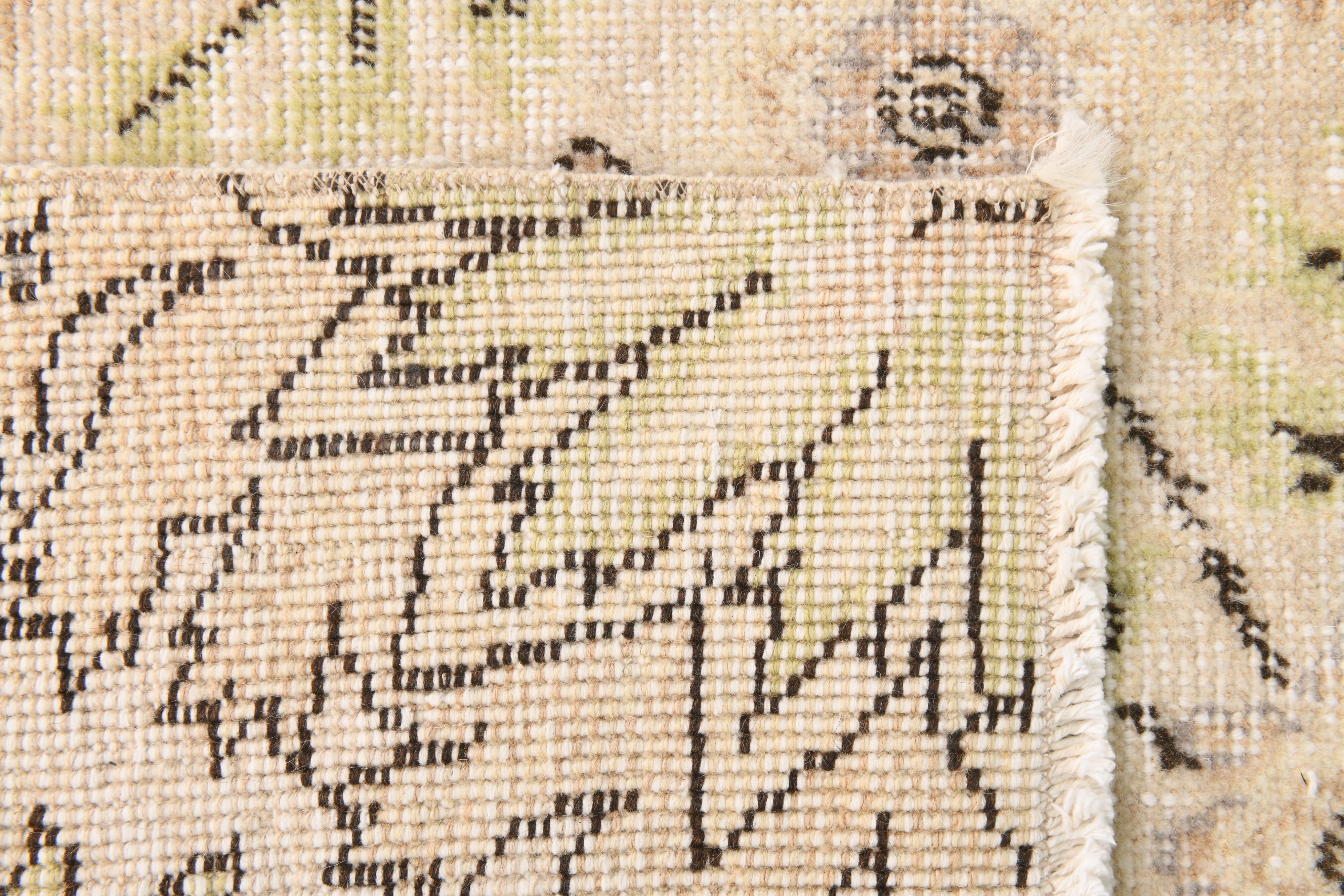 Cream & Light Yellow Turkish Vintage Rug, 215x320Cm