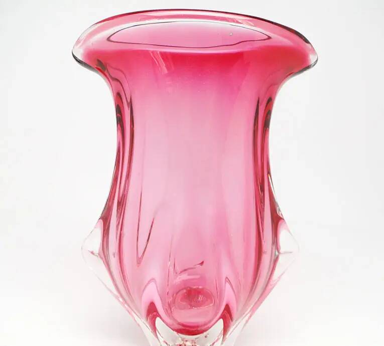 Mid-century modern vase, glass, designed by J. Hospodka, Czechoslovakia, 1960s