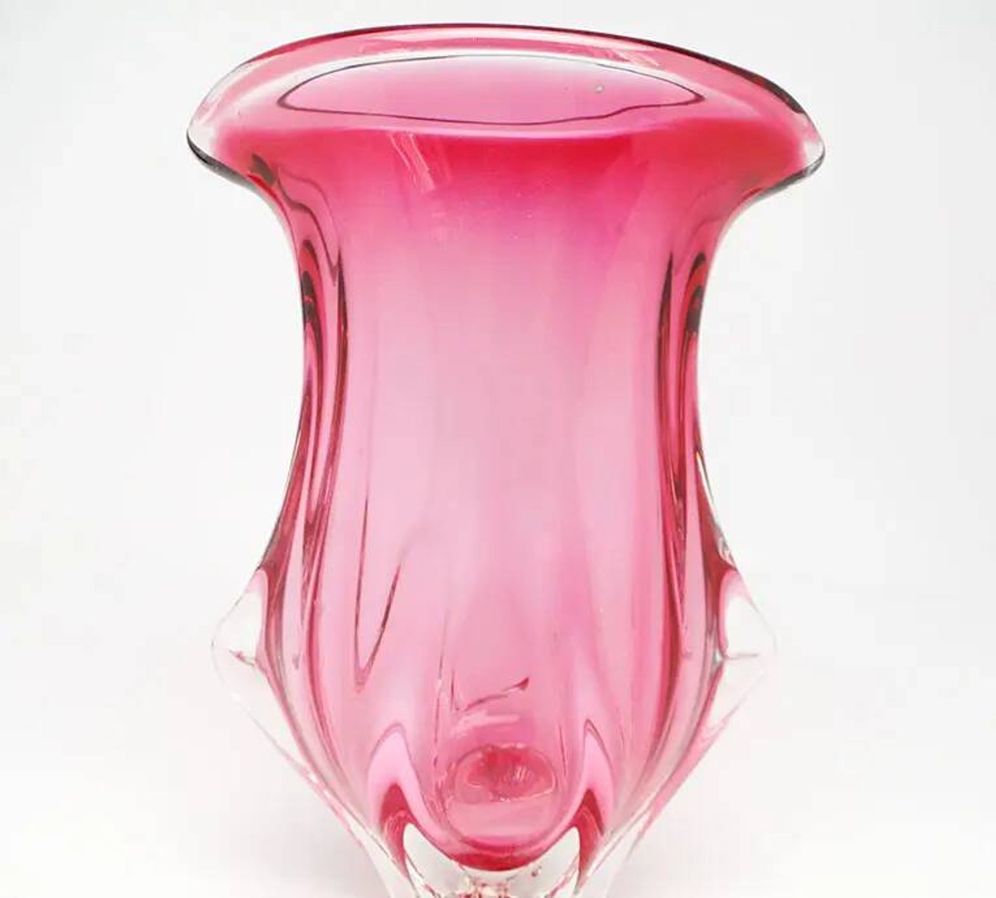 Mid-century modern vase, glass, designed by J. Hospodka, Czechoslovakia, 1960s