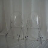 Pair of stackable chairs Victoria Ghost by Philippe Starck, Kartell