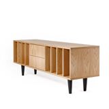 Vinyl Record Storage Cabinet Oak "Nolana"