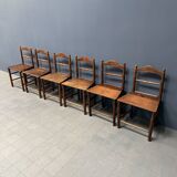 Set of six old English kitchen chairs
