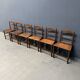 Ensemble de six chaises de cuisine anglaises anciennes